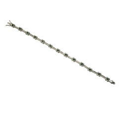 Bracciale in oro bianco 18 carati con smeraldo e diamante