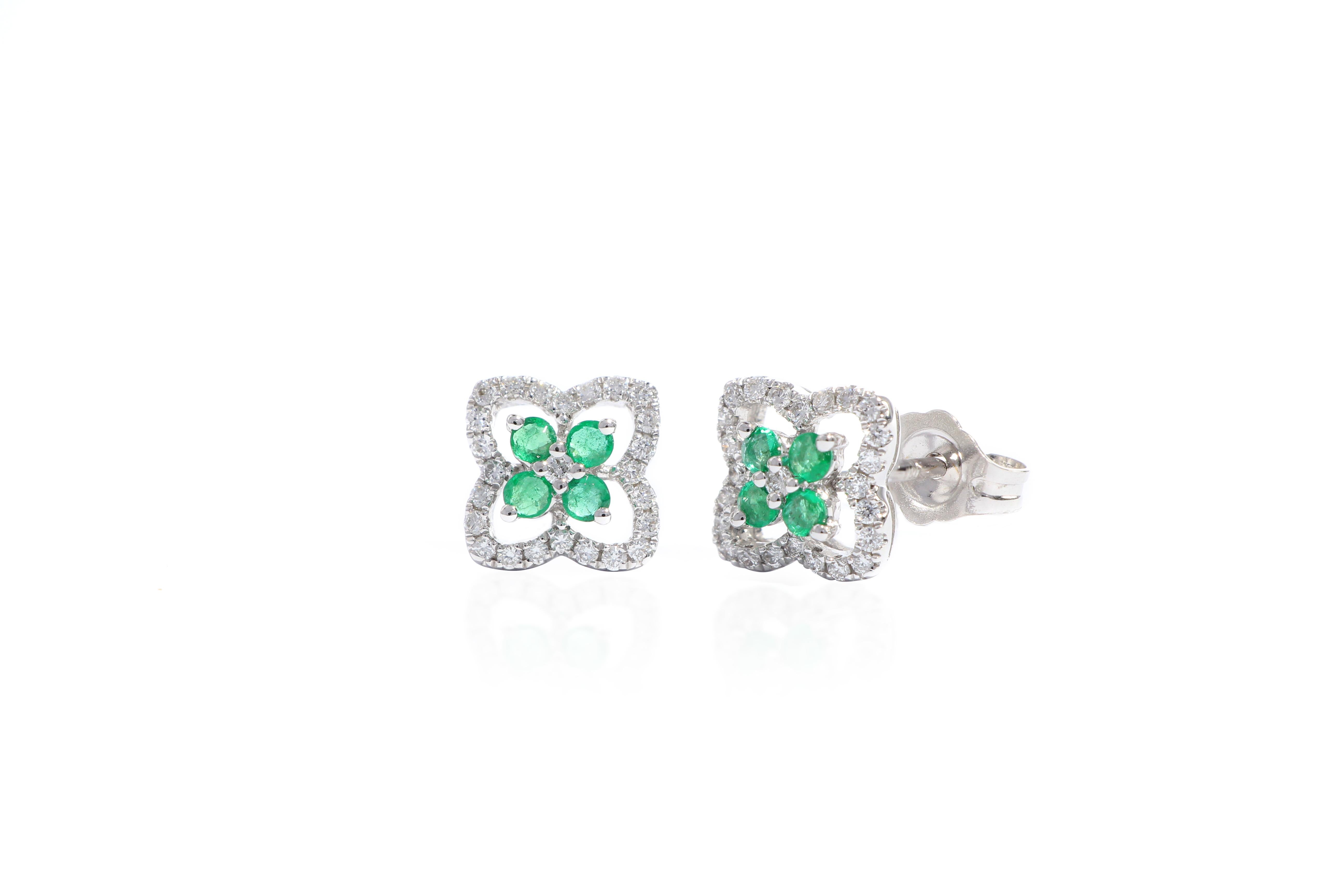 emerald clover earrings