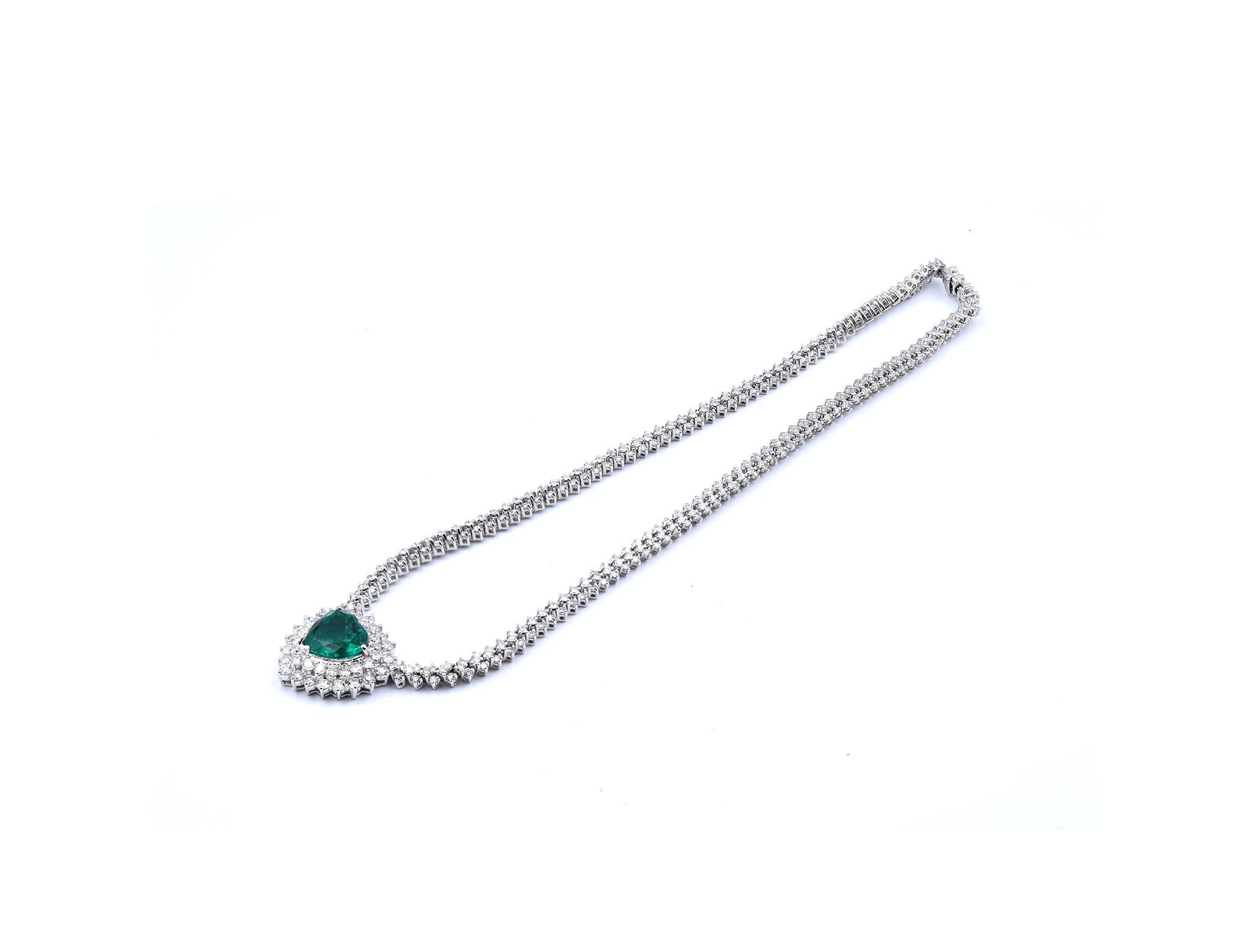 emerald heart necklace white gold