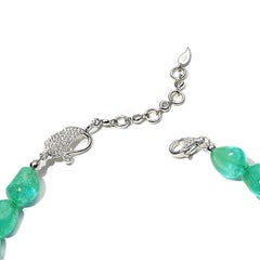 18 Karat White Gold Emerald and Diamond Necklace