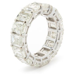 18 Karat White Gold Emerald Cut Diamond Eternity Band
