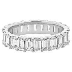 18 Karat Weißgold Eternity-Ring mit Diamanten im Smaragdschliff