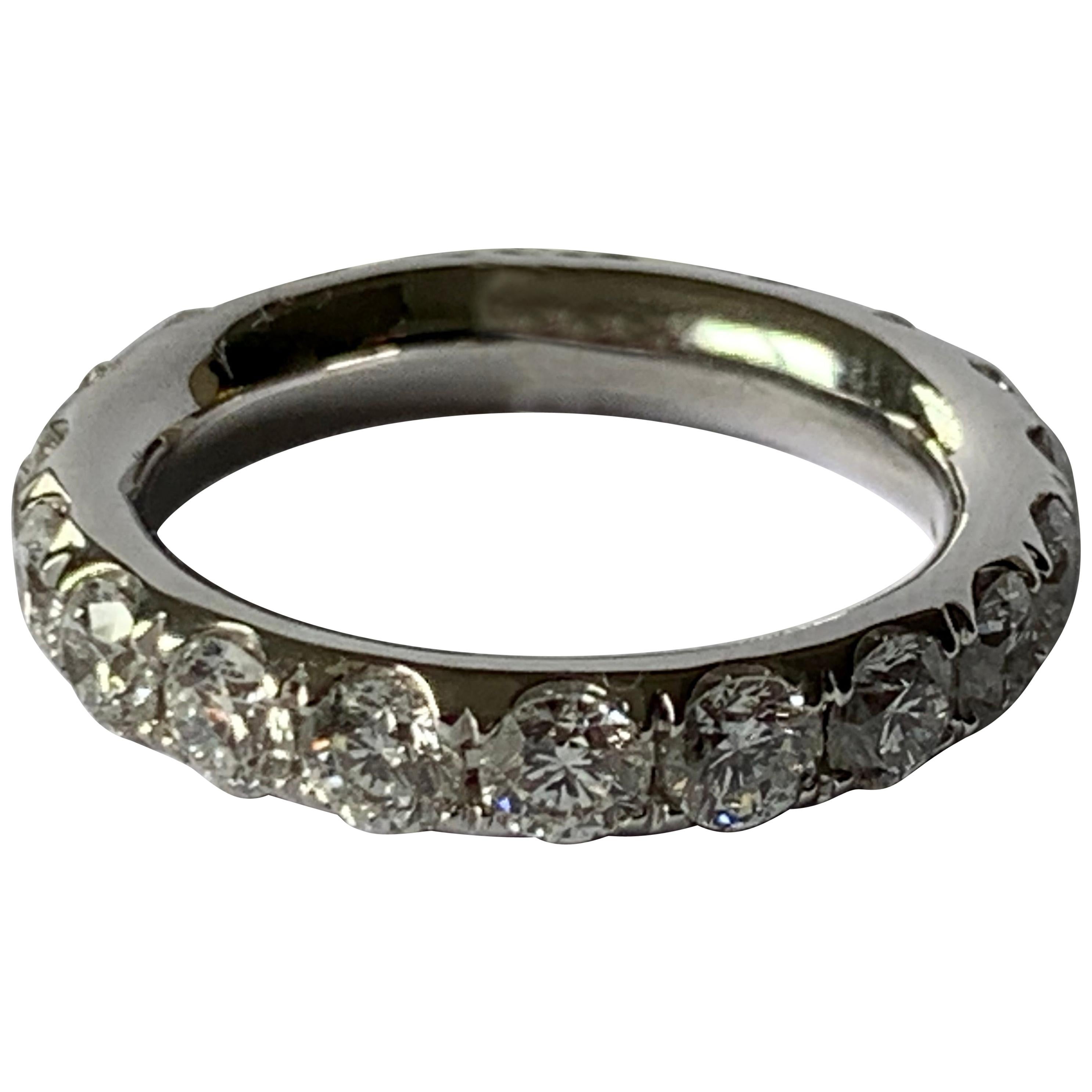 18 Karat White Gold Eternity Diamond Ring 3.20 Carat