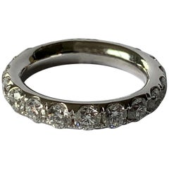 18 Karat White Gold Eternity Diamond Ring 3.20 Carat