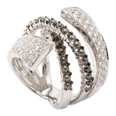 18 Karat White Gold Fancy Black Diamond Cocktail Ring