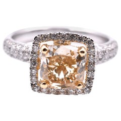 18 Karat White Gold Fancy Diamond Engagement Ring