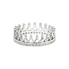 Bague de mode ou de mariage en or blanc 18 carats avec une rangée de diamants de 0,41 carat 