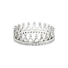 Bague de mode ou de mariage en or blanc 18 carats avec une rangée de diamants de 0,41 carat