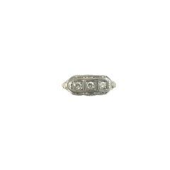 18 Karat White Gold Filigree and Diamond Ring Size 5.5-5.75 #16754