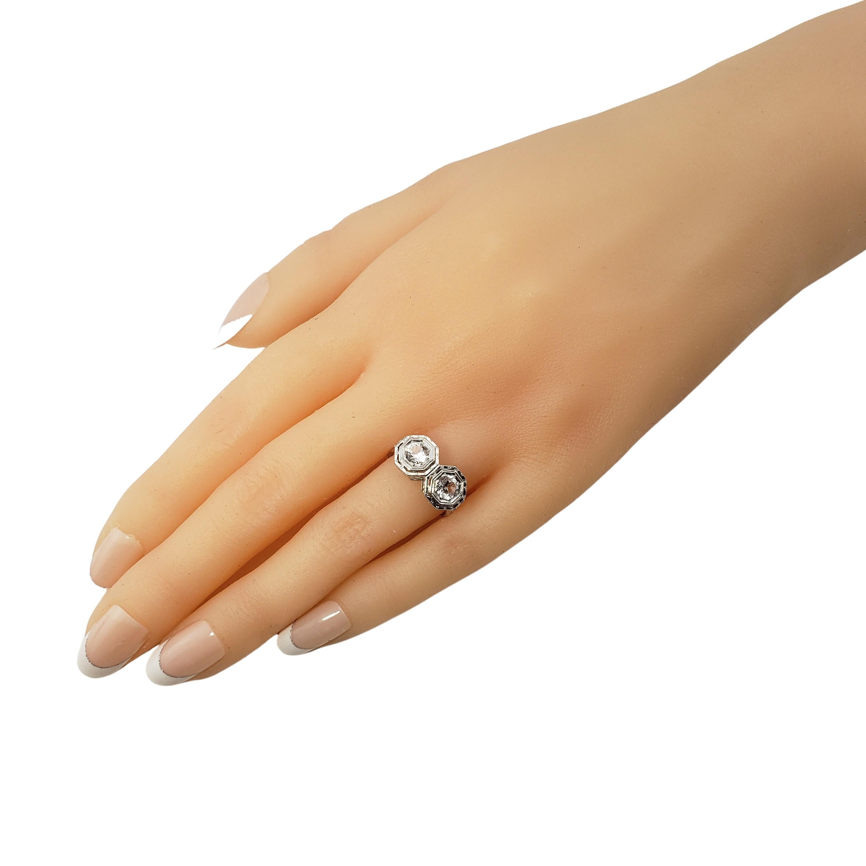 18 Karat White Gold Filigree Diamond Ring Size 5.5 3
