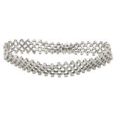 18 Karat White Gold Five Row Diamond Bracelet