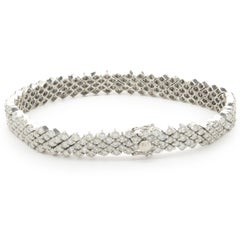 Bracelet extensible à cinq rangées de diamants en or blanc 18 carats
