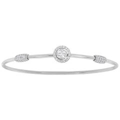 18 Karat White Gold Flex Round Halo Diamond Bangle '2/3 Carat'