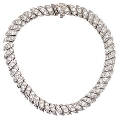 Bracelet souple en or blanc 18 carats avec diamants de 3 carats 14,3 grammes