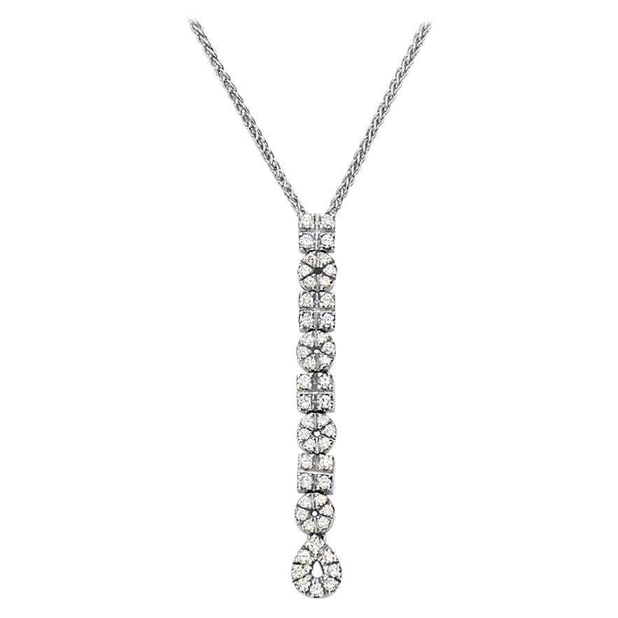Flexibler Diamant-Anhänger-Halskette aus 18 Karat Weißgold