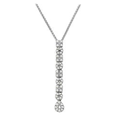18 Karat White Gold Flexible Diamond Pendant Necklace
