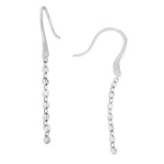 18 Karat White Gold Floating Diamond Dangle Earrings
