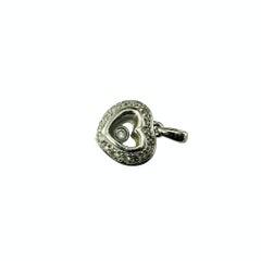 18 Karat White Gold Floating Diamond Heart Pendant #18761