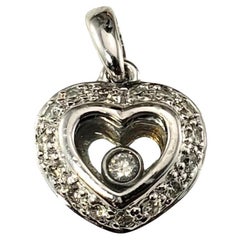 18 Karat White Gold Floating Diamond Heart Pendant #18761