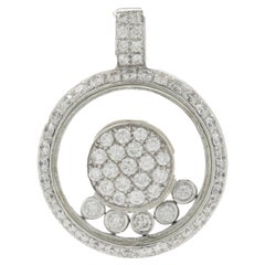 18 Karat White Gold Floating Diamond Pendant