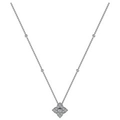 18 Karat Weißgold Florale Diamant-Halskette '1/5 Karat'