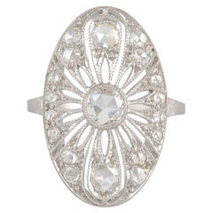 Anello con diamante Fluer in oro bianco 18 carati