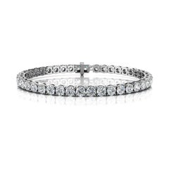 18 Karat White Gold Four Prongs Diamond Tennis Bracelet '10 Carat'