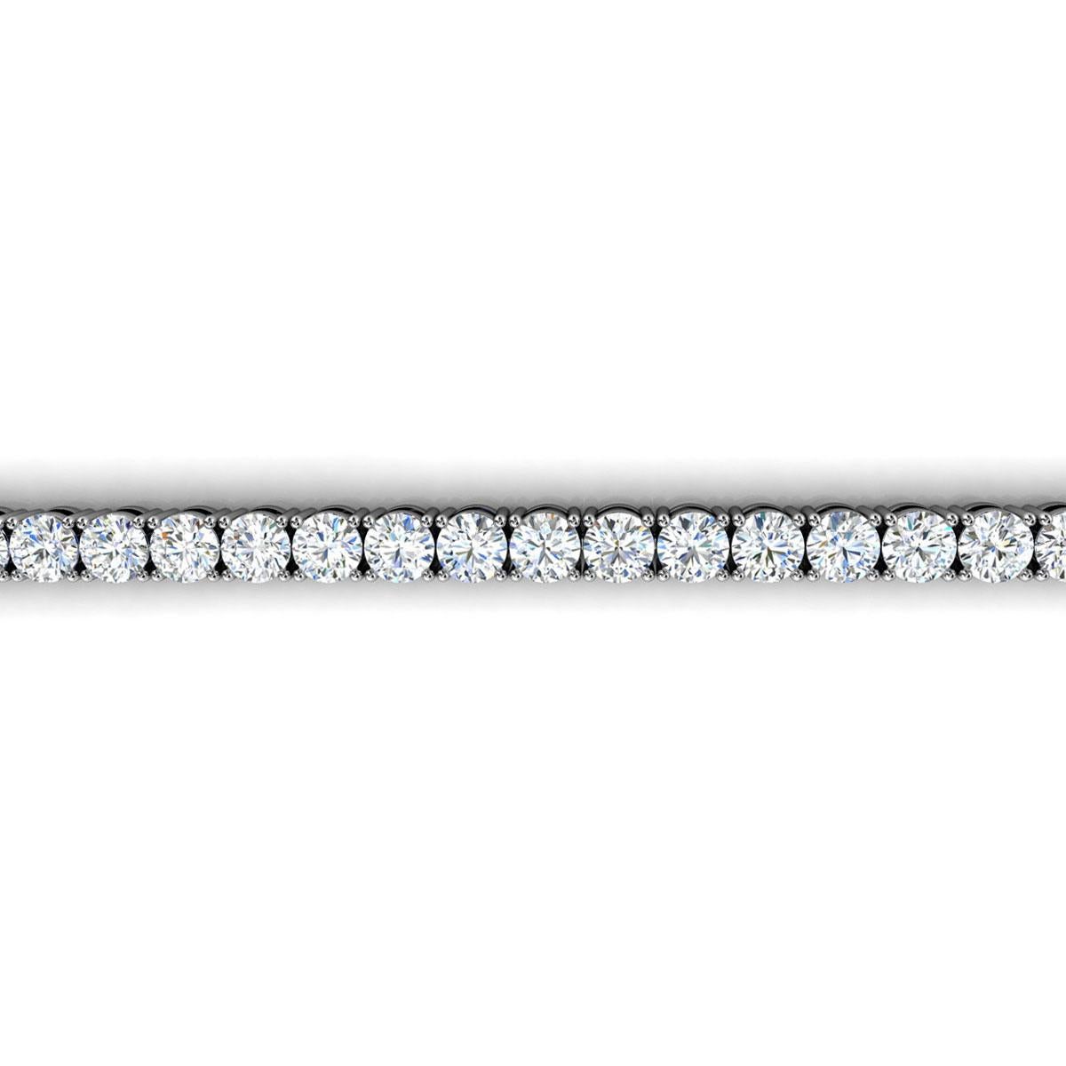 18 Karat White Gold Four Prongs Diamond Tennis Bracelet '10 Carat' In New Condition For Sale In San Francisco, CA