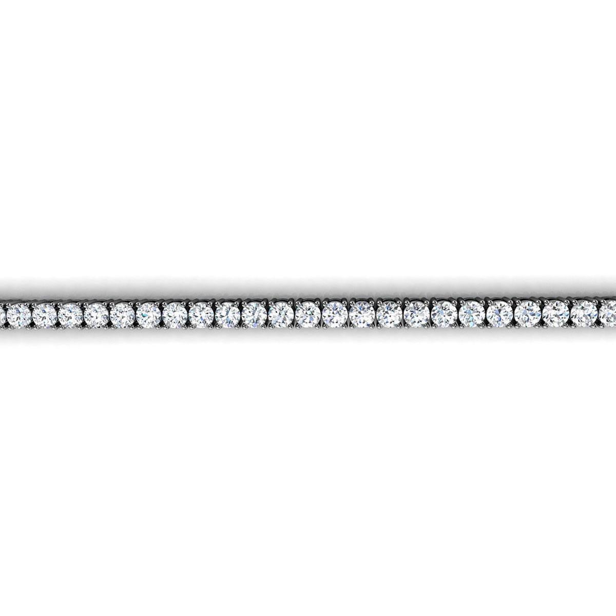 18 Karat White Gold Four Prongs Diamond Tennis Bracelet '4 Carat' In New Condition For Sale In San Francisco, CA