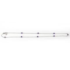 18 Karat White Gold Garavelli Necklace with Amethysts