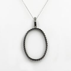 Collana Garavelli in oro bianco 18 carati con diamanti neri