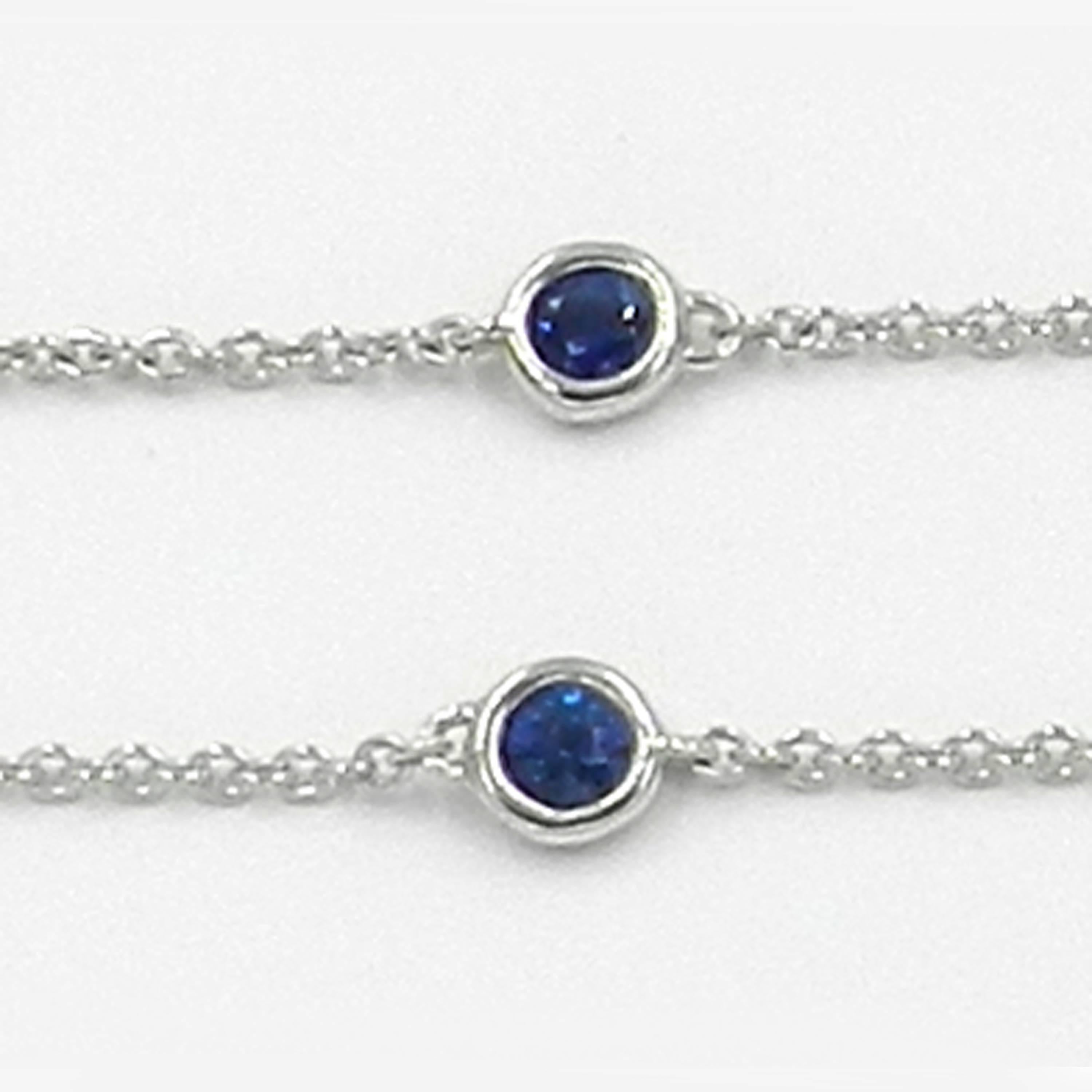 18KT White Gold GARAVELLI NECKLACE with BLUE SAPPHIRES 

lenght 43cm 
19 blue sapphires

GOLD  : 4,40
NATURAL BLUE SAPPHIRE total ct  : 1,00