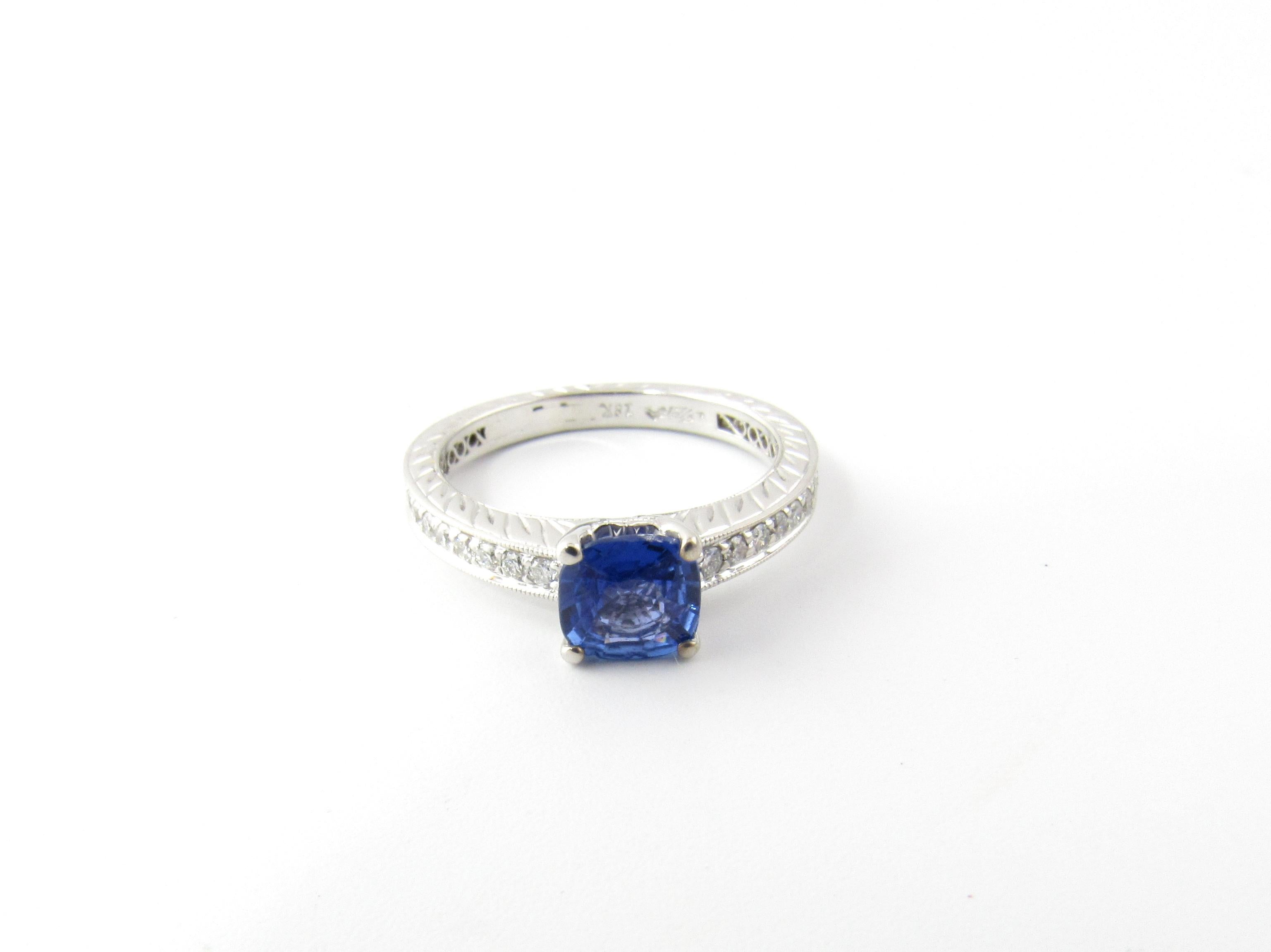 18 Karat White Gold Genuine Tanzanite and Diamond Ring For Sale 1