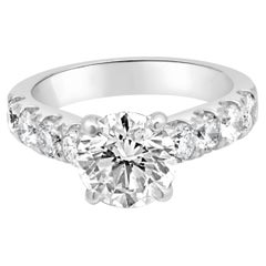 18 Karat White Gold GIA Certified Round Brilliant Cut Diamond Engagement Ring