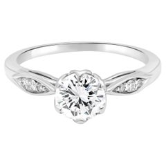 18 Karat White Gold GIA Certified Round Brilliant Cut Diamond Engagement Ring