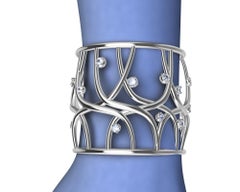 18 Karat White Gold Diamond Cuff Bracelet