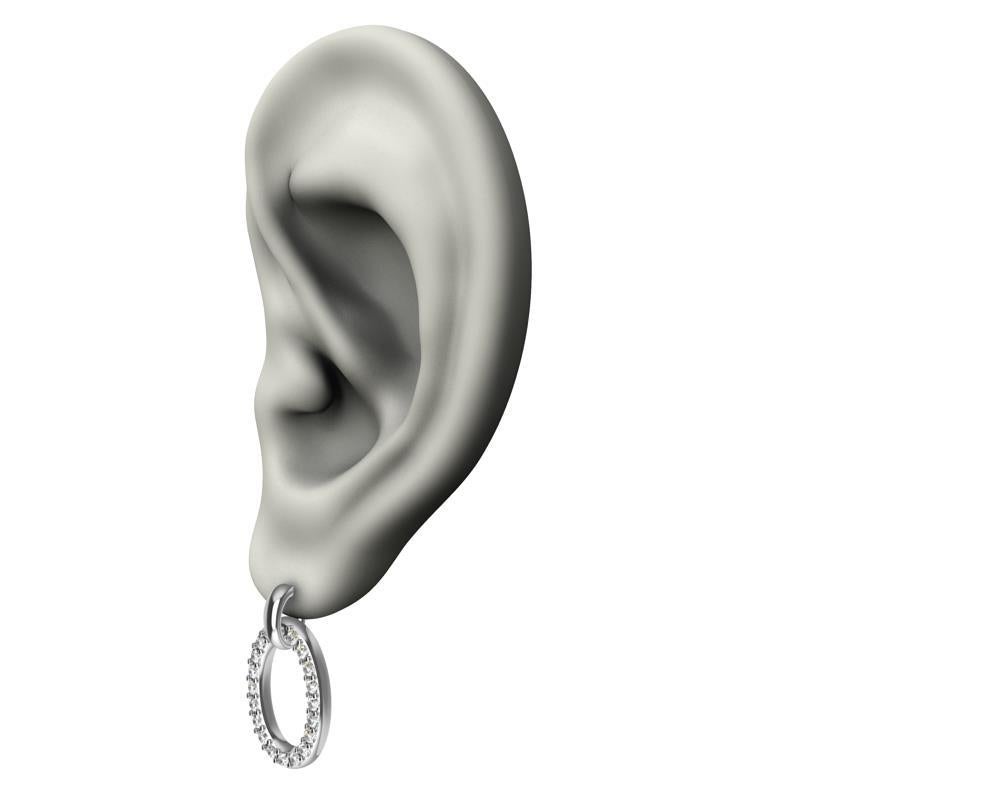 Orecchini pendenti con diamante GIA in oro bianco 18 carati in vendita 1