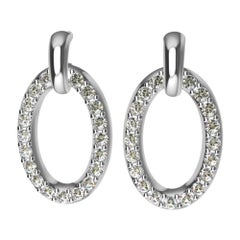 Pendants d'oreilles en or blanc 18 carats avec diamants certifiés GIA