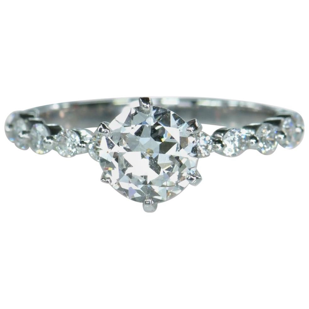 18K White Gold GIA Diamond Solitaire Ring