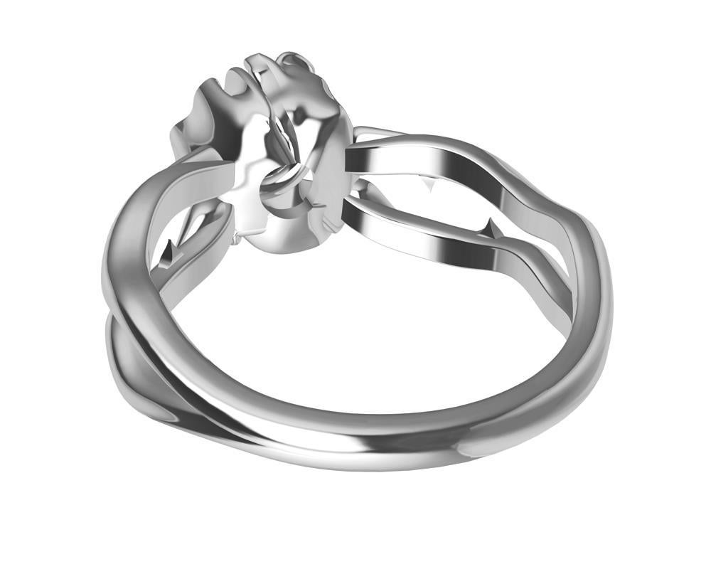 For Sale:  18 Karat White Gold GIA Rose Diamond Engagement Ring 7