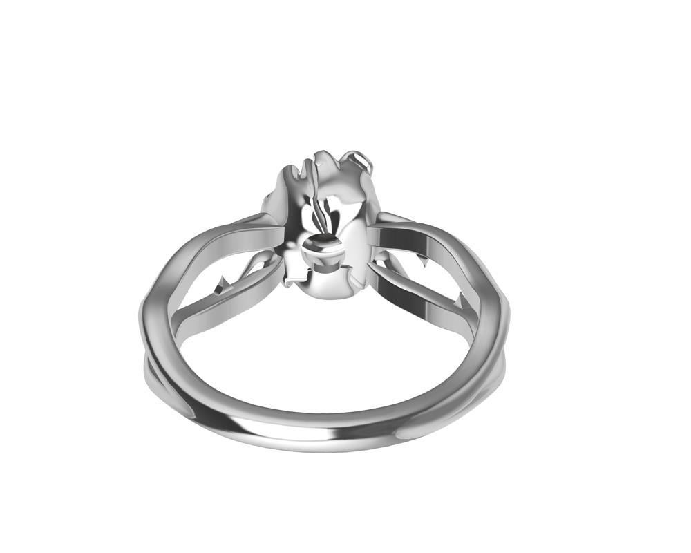 For Sale:  18 Karat White Gold GIA Rose Diamond Engagement Ring 8