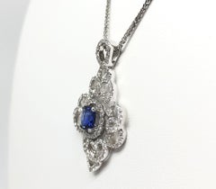 Gilin Blue Sapphire Diamond Pendant