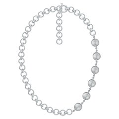 18 Karat White Gold Golf Chain Necklace "Motion" Collection by D&A