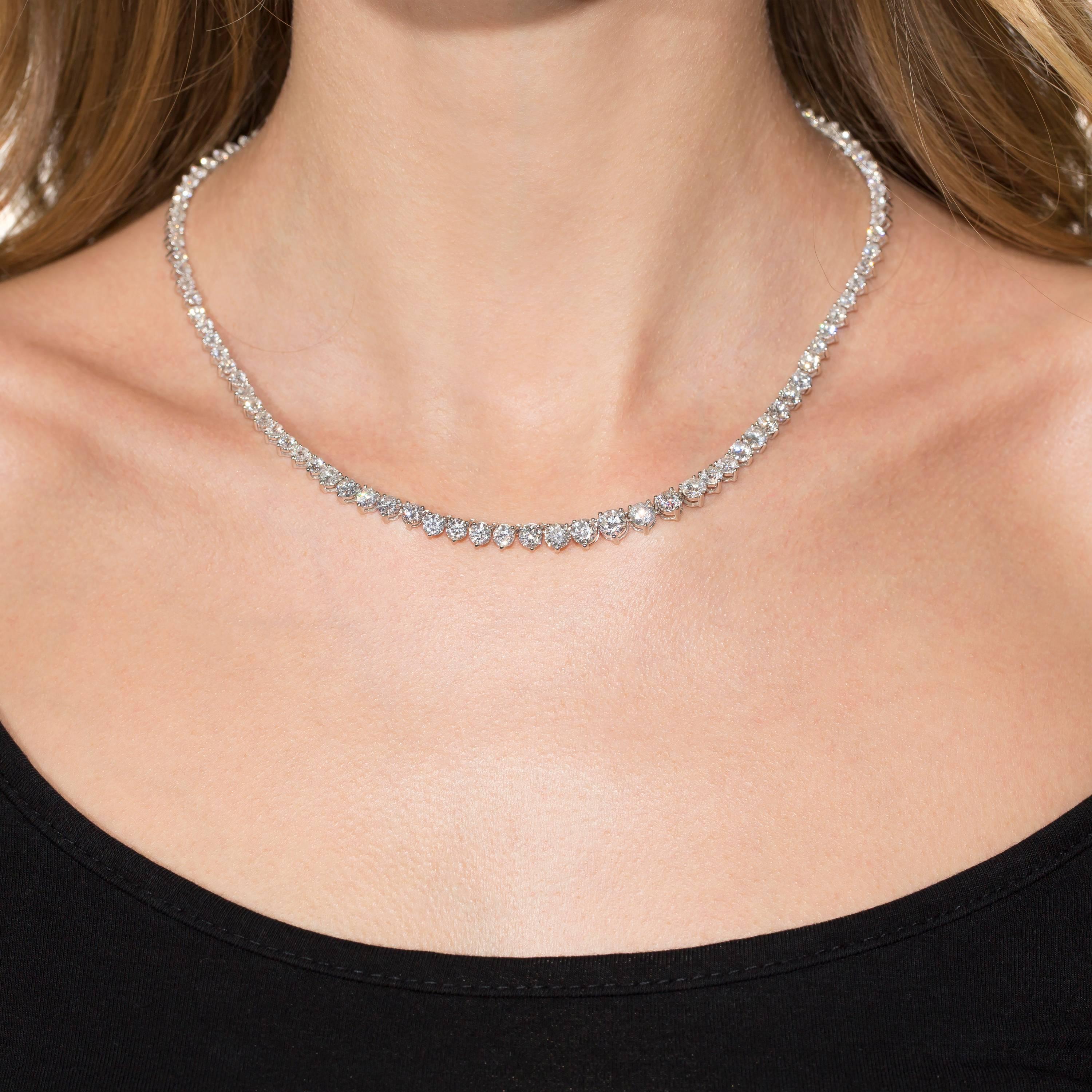 Round Brilliant tennis necklace with 5.52 carats* of diamond simulants –  Secrets Shhh