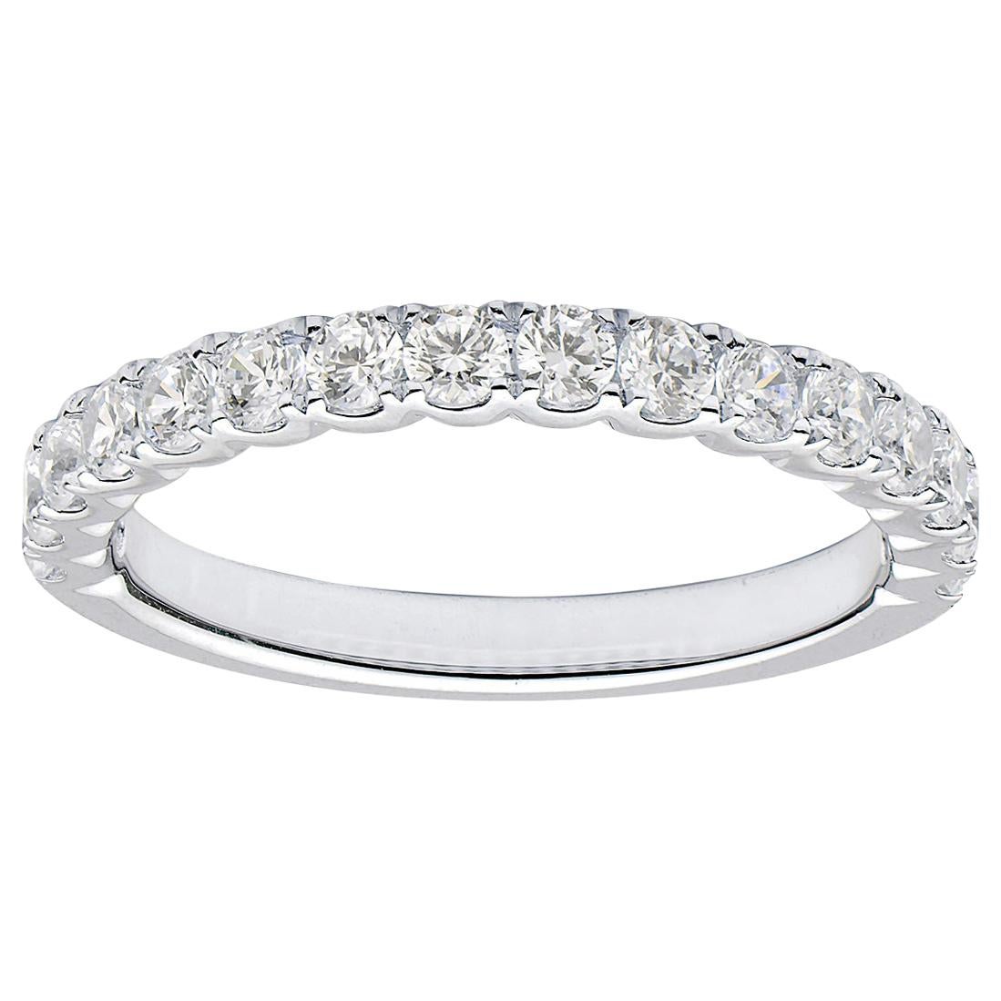 Bracelet en or blanc 18 carats avec demi-cerceau de diamants en vente