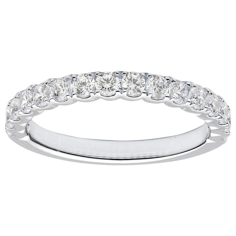 18 Karat White Gold Halfway Diamond Band For Sale at 1stDibs