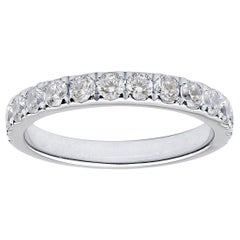 18 Karat White Gold Halfway Diamond Band