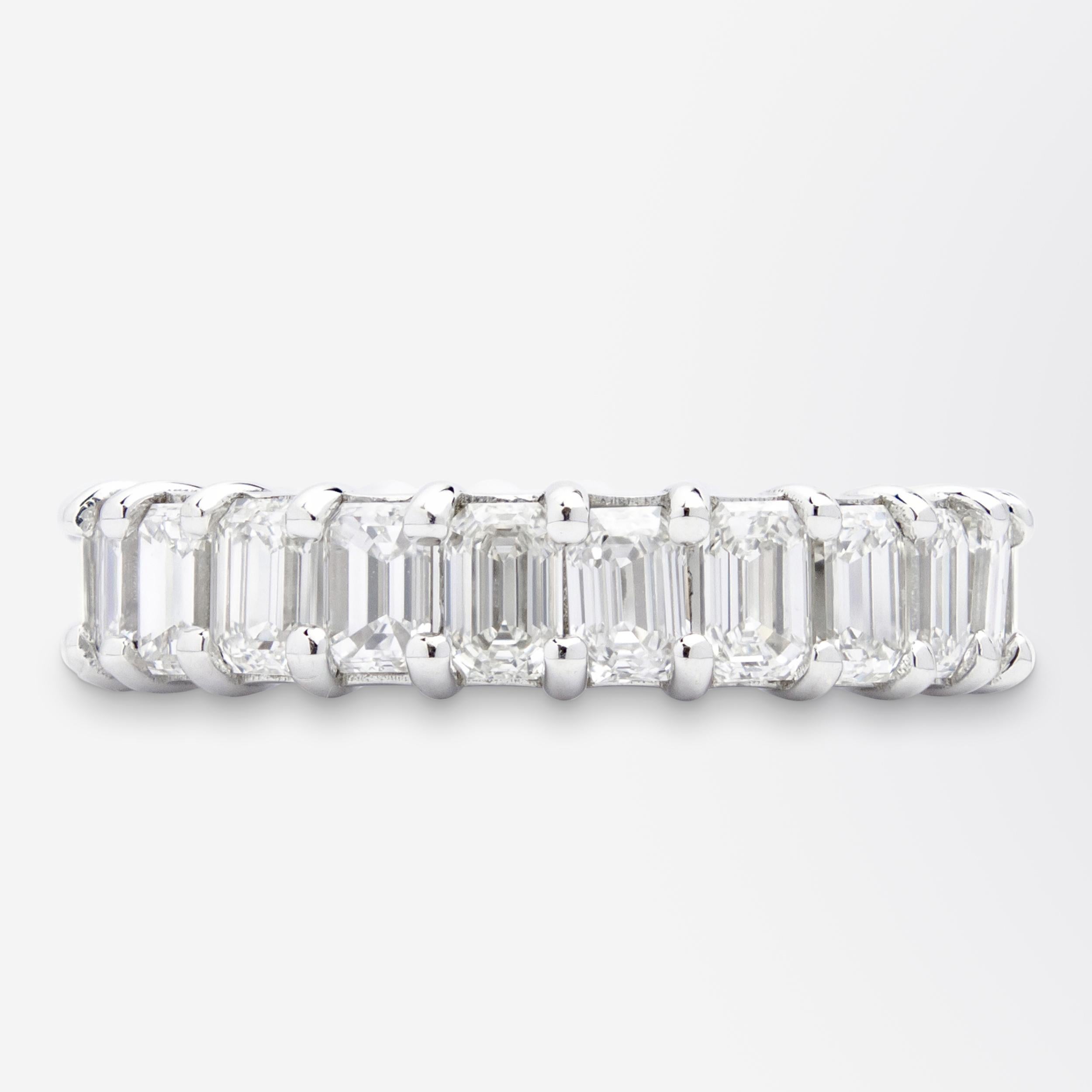 Modern 18 Karat White Gold 'Hall of Mirrors' Diamond Eternity Ring For Sale