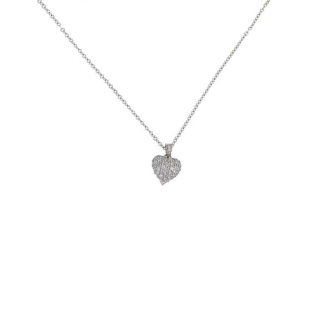 Chimento 18 Karat White Gold Pave Diamond Heart Necklace at 1stDibs ...