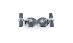 Achteckige konvex-Manschettenknöpfe aus 18 Karat Weißgold mit Hämatit und Rubinen